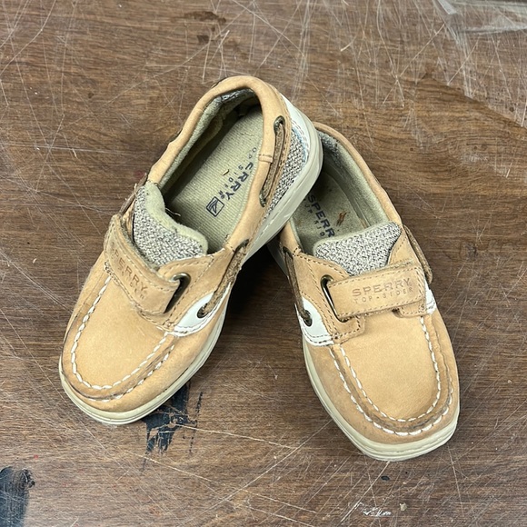 Sperry Top Sider Tan Velcro Boat Shoes 
